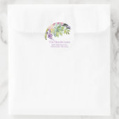 Waterverf Bloemen Succulent Boho Retouradres Ronde Sticker (Tas)