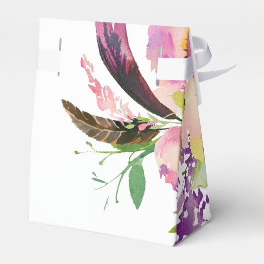 Waterverf Bloemen Succulent Bruiloft Bedankdoosjes (Achterkant)