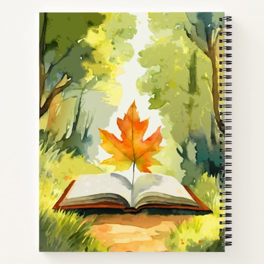 Waterverf bloemen - Surrealistisch blad het lezen  Notitieboek (Achterkant)