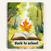 Waterverf bloemen - Surrealistisch blad het lezen  Notitieboek (Voorkant)