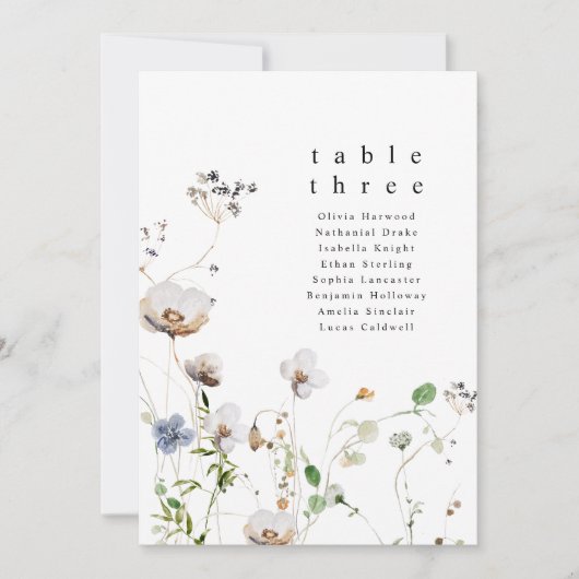 Waterverf Bloemen Tafel Kaarten (Voorkant)