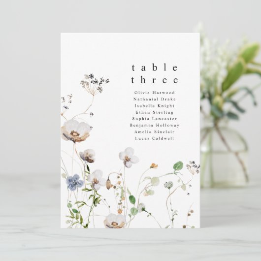 Waterverf Bloemen Tafel Kaarten (Staand voorkant)