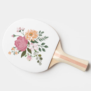 Waterverf bloemen tafeltennisbatje