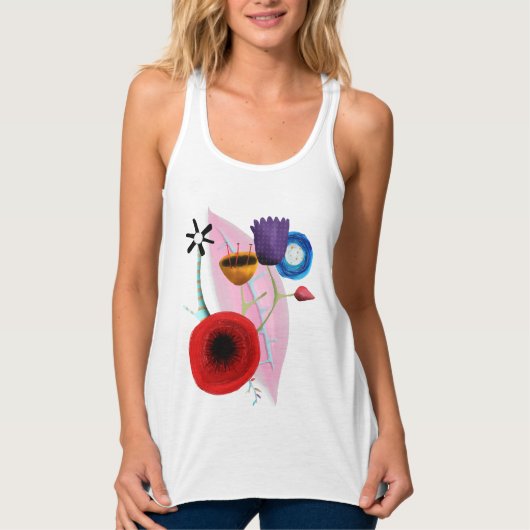 Waterverf Bloemen Tanktop (Voorkant)