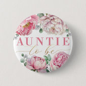 Waterverf Bloemen "Tante to Be" Baby shower Ronde Button 5,7 Cm (Voorkant)