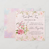 Waterverf Bloemen Tea Party Baby shower Kaart (Voorkant / Achterkant)