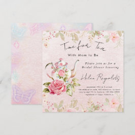 Waterverf Bloemen Tea Party Baby shower Kaart