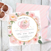 Waterverf Bloemen Tea Party Baby shower Uitnodigen Kaart
