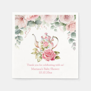 waterverf Bloemen Tea Party Meisje baby shower Servet