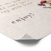 Waterverf Bloemen Tea Party Mimosa Bar Sign Poster (Hoek)