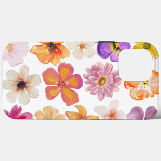 Waterverf Bloemen Telefoon Case (Achterkant (horizontaal))