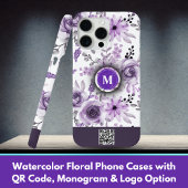 Waterverf Bloemen Telefoonhoesjes met QR-code, Mon Case-Mate iPhone Case