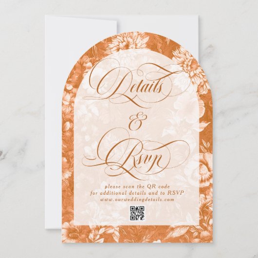 Waterverf Bloemen Terracotta Neutraal Huwelijk Kaart (Achterkant)