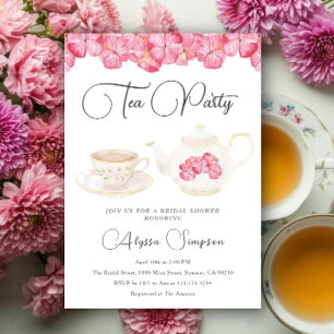 Waterverf Bloemen Thee Feest Bruidscadeau Kaart