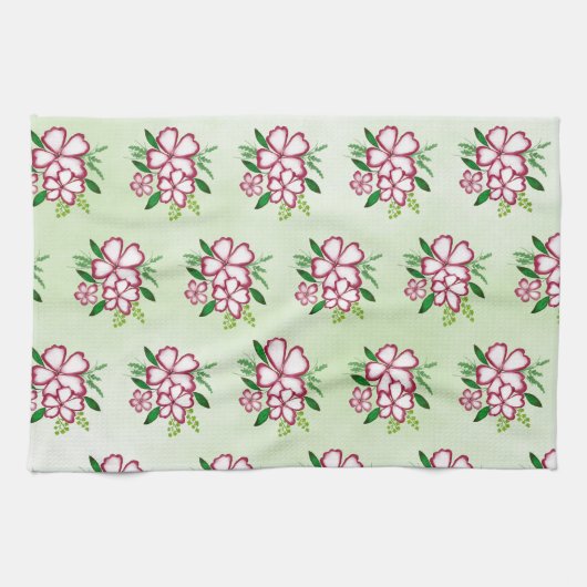 Waterverf bloemen theedoek (Horizontaal)