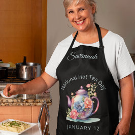  Waterverf Bloemen Theepot Nationale Hot Tea Schort