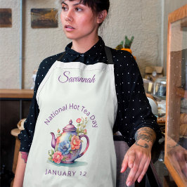  Waterverf Bloemen Theepot Nationale Hot Tea Schort