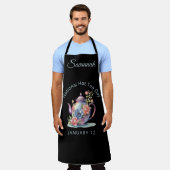  Waterverf Bloemen Theepot Nationale Hot Tea Schort (Gedragen)