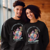  Waterverf Bloemen Theepot Nationale Hot Tea T-shirt