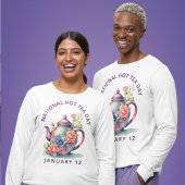  Waterverf Bloemen Theepot Nationale Hot Tea T-shirt