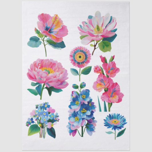 waterverf bloemen  tissuepapier (Voorkant)
