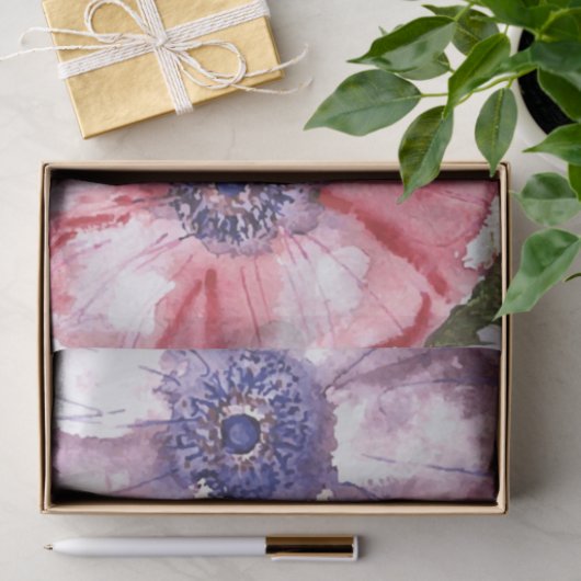 Waterverf bloemen tissuepapier (Geschenk)