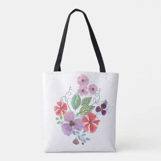 Waterverf bloemen . tote bag (Achterkant)