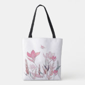 Waterverf bloemen tote bag (Achterkant)