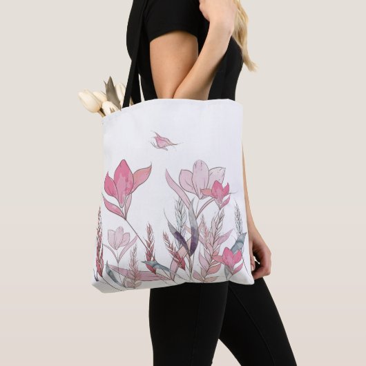 Waterverf bloemen tote bag (Dichtbij)