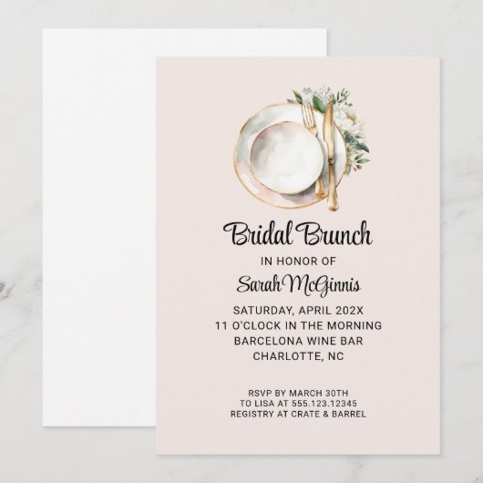 Waterverf Bloemen Trouwdouche Vrijgezellenfeest Kaart (Voorkant / Achterkant)