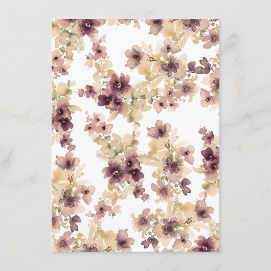  Waterverf Bloemen Trouwinformatie Informatiekaartje (Achterkant)