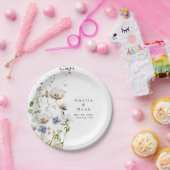 Waterverf Bloemen Trouwpapier Bord (Feest)