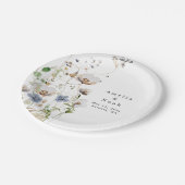 Waterverf Bloemen Trouwpapier Bord (Gekanteld)