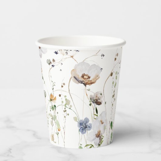 Waterverf Bloemen Trouwpapier Cup Papieren Bekers (Achterkant)