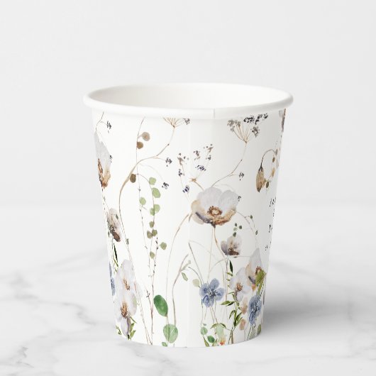 Waterverf Bloemen Trouwpapier Cup Papieren Bekers (Rechts)