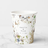 Waterverf Bloemen Trouwpapier Cup Papieren Bekers (Voorkant)