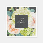 Waterverf Bloemen Trouwservetten Servet (Voorkant)