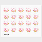 Waterverf Bloemen - Trouwstickers Ronde Sticker (Vel)