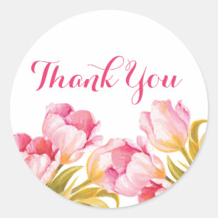 Waterverf Bloemen - Trouwstickers Ronde Sticker