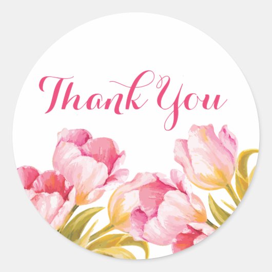 Waterverf Bloemen - Trouwstickers Ronde Sticker (Voorkant)