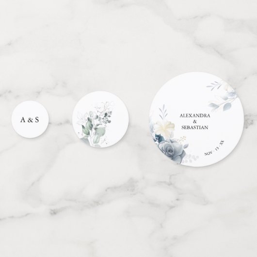 Waterverf Bloemen Trouwtafel Decor Confetti (Achterkanten)