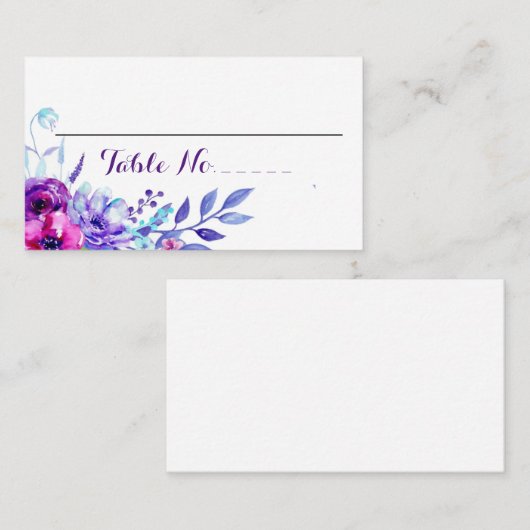 Waterverf Bloemen Trouwtafel nr. Plaatskaartje (Voorkant / Achterkant)