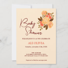 Waterverf Bloemen Tuin Baby shower Kaart