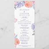 Waterverf Bloemen Tuin Bloemen | Bruiloft Programmakaart (Voorkant)