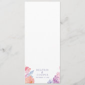 Waterverf Bloemen Tuin Bloemen | Bruiloft Programmakaart (Achterkant)