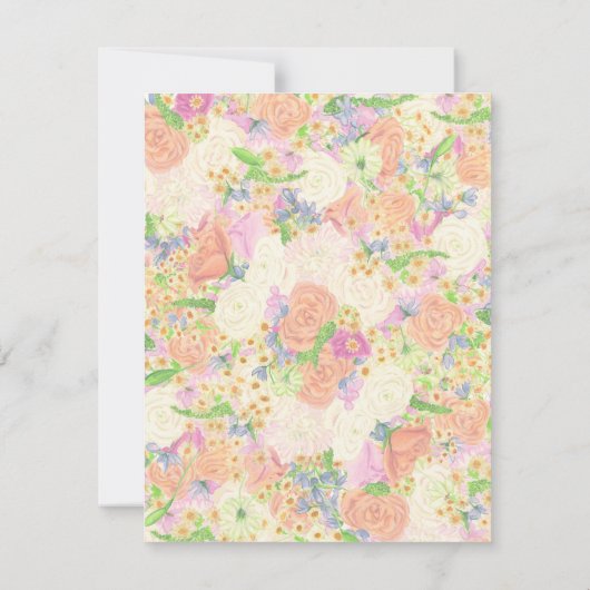 Waterverf Bloemen Tuin Party Crest Bedankkaart (Achterkant)