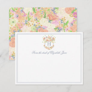 Waterverf Bloemen Tuin Party Crest Bedankkaart