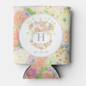 Waterverf Bloemen Tuin Party Crest Blikjeskoeler (Voorkant)