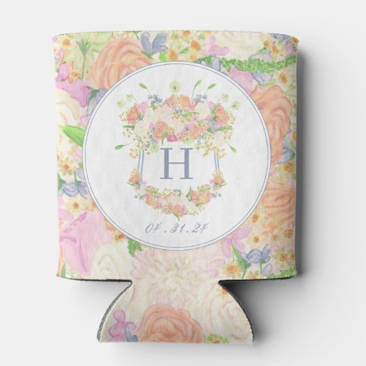 Waterverf Bloemen Tuin Party Crest Blikjeskoeler (Achterkant)