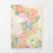 Waterverf Bloemen Tuin Party Crest Bruiloft Drieluik Uitnodiging (Cover)